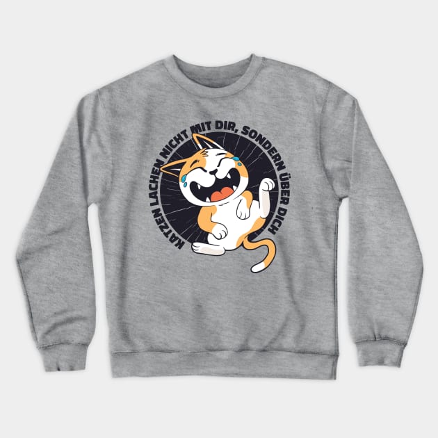 Laughing Cat Crewneck Sweatshirt by Safdesignx